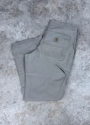 Jean pants carhartt Beige Loose Single Knee Pant Large Baggy Carpenter Workwear Denim, merk: Carhartt, staat: Heel goed, maat: S, € 9,00, € 10,15 inclusief Kopersbescherming