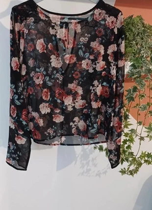 Blouse fluide en tulle fleurie rose Pimkie taille S, brand: Pimkie, condition: New without tags, size: S / 36 / 8, €6.00, €7.00 includes Buyer Protection
