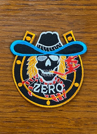 Patch ricamata cowboy teschio “ZERO” stile biker – 8 cm, état: Neuf sans étiquette, 4,00 €, 4,90 € Protection acheteurs incluse