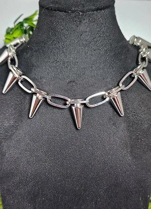 Large spike choker style necklace, brand: gothic, condition: New without tags, £5.95, £6.95 includes Buyer Protection