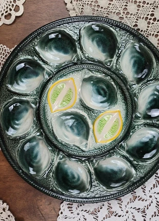 Grand plat à huîtres – St Clément – vert et jaune, marke: St Clément, zustand: Sehr gut, 64,00 €, 67,90 € inklusive Vinted-Käuferschutz