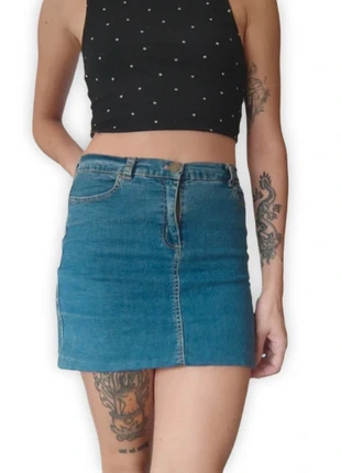 Mini falda denim vintage 90s de tiro alto (Talla S), marque: Vintage Dressing, état: Très bon état, taille: S / 36 / 8, 7,00 €, 8,05 € Protection acheteurs incluse