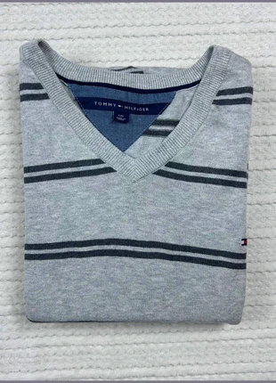 Sweat/Pull Tommy Hilfiger Gris / Col V /Logo brodé / Taille L Homme, marque: Tommy Hilfiger, état: Très bon état, taille: L, 23,00 €, 24,85 € Protection acheteurs incluse