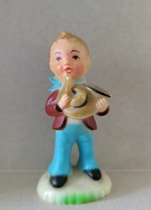 Vintage plastic figuurtje hoorn muzikant made in Hong Kong, merk: Hong Kong, staat: Heel goed, maat: Universeel, € 3,00, € 3,85 inclusief Kopersbescherming