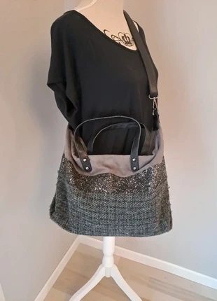 Sac, cabas tendance gris/noir avec nadoulière amovible, condizioni: Ottime, €5.00, €5.95 include la Protezione acquisti