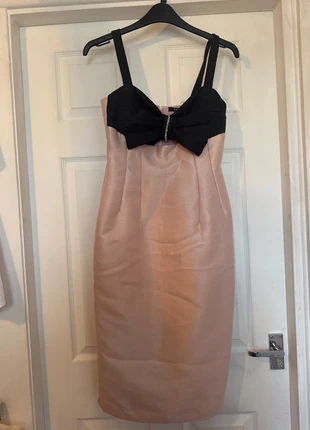 Lovely pale peach and black dress, brand: Fórmula Joven, condition: Good, size: M / UK 12-14, £2.50, £3.33 includes Buyer Protection