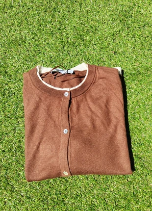 Taille M - Cardigans à bords contrasté - Neuf - marron, marca: Zara, estado: Novo com etiquetas, tamanho: M / 38 / 10, €14.00, €15.40 inclui Proteção do Comprador