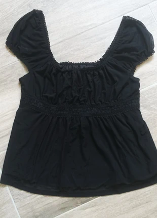 Top negro vintage aesthetic (M), marque: COQUETTE, état: Neuf sans étiquette, taille: M / 38 / 10, 7,00 €, 8,05 € Protection acheteurs incluse