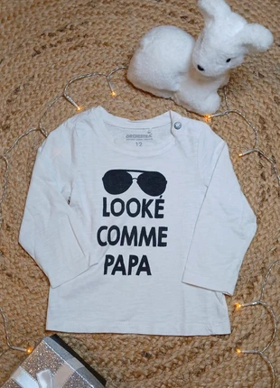 T-shirt manches longues blanc 12 mois garçon Orchestra, marque: Orchestra, état: Très bon état, taille: 9-12 mois / 74 cm, 2,00 €, 2,80 € Protection acheteurs incluse