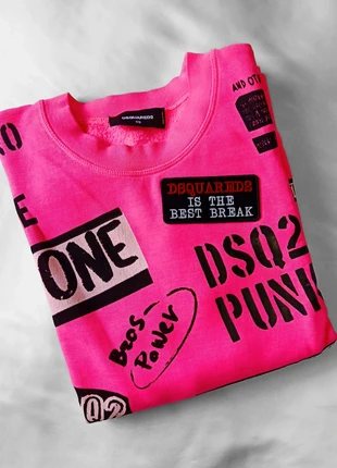 Dsquared2 felpa donna uomo XS rosa ricamato nuova man woman sweatshirt winter, marque: Dsquared2, état: Neuf sans étiquette, taille: XS, 500,00 €, 525,70 € Protection acheteurs incluse