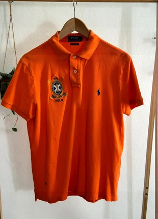 Polo Ralph Lauren Custom Slim Fit orange 100% coton Absence d'étiquette concernant la taille, brand: Ralph Lauren, condition: Satisfactory, size: One size, €7.00, €8.05 includes Buyer Protection Pro
