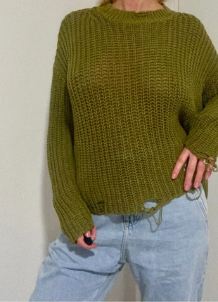 🖤 Zara distressed/ripped knitted fisherman’s jumper oversize, marke: Zara, zustand: Sehr gut, größe: L / 40 / 12, 16,00 €, 17,50 € inklusive Vinted-Käuferschutz