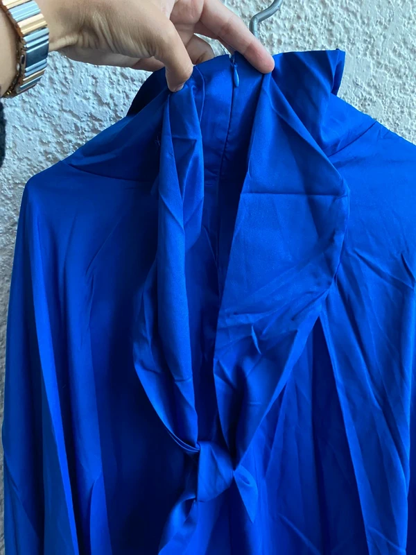 Jupe longue ample taille haute bleu T S - photo numéro 5