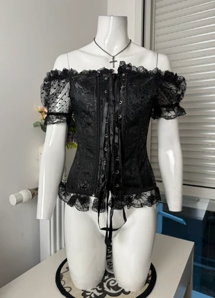 Corset black gothic party new, estado: Nuevo sin etiquetas, tamaño: S / 36 / 8, 25,00 €, 26,95 € Protección al comprador incluida