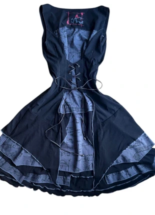 Goth Punk Corset Dress | Mall Goth Egirl Tiered Skirt Dress, merk: C'fait Pour Vous, staat: Heel goed, maat: S / 36 / 8, € 36,00, € 38,50 inclusief Kopersbescherming