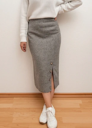 Zara Rock Midi Vintage y2k (2008) grau Schlitz Knöpfe Bleistiftrock bequem, marque: Zara, état: Très bon état, taille: M / 38 / 10, 18,90 €, 20,55 € Protection acheteurs incluse