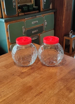 Lot de 2 bocaux vintage seventies 🍒, merk: Vintage Bazaar, staat: Heel goed, € 16,00, € 17,50 inclusief Kopersbescherming Pro