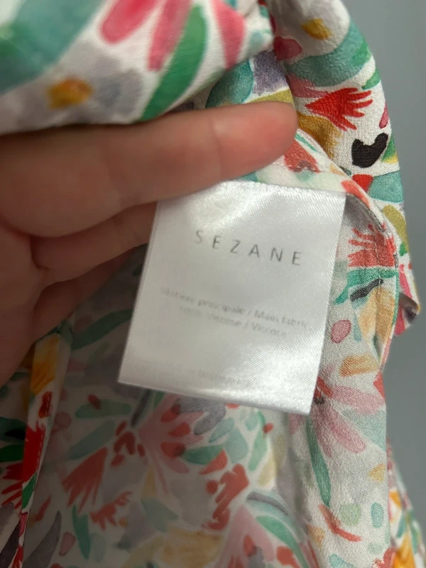 Chemise Sézane Fidji aquarelle T. 38 multicolore fleurs - photo numéro 9