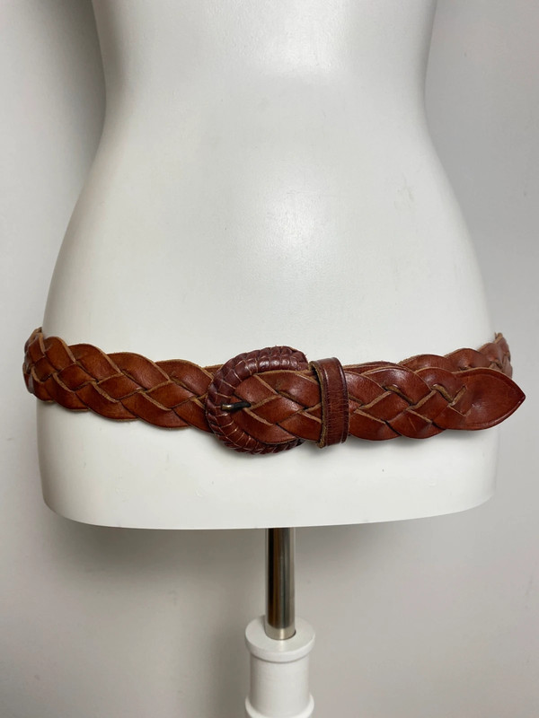 Cintura in pelle lavorata a intreccio J&M Davidson in marrone