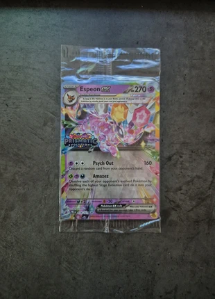 Espeon Ex Prismatic Evolutions Sealed Stamped Promo, merk: prismatic evolutions, staat: Nieuw zonder prijskaartje, € 17,00, € 18,55 inclusief Kopersbescherming Pro