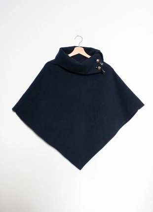 Vintage poncho | Poncho bleu marine presque noir vintage made in Italy, brand: Vintage, condition: Good, size: S / 36 / 8, €14.00, €15.40 includes Buyer Protection Pro