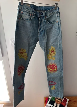 💙 Levi’s 501 – Taille W28 L32 – Coupe droite taille mi-haute – Bleu clair 💙, merk: Levi's, staat: Heel goed, maat: W28 | FR 38, € 20,00, € 21,70 inclusief Kopersbescherming