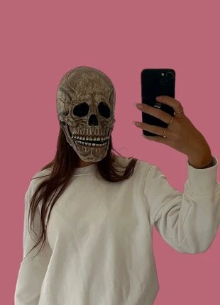 Halloween schedelmasker – griezelig realistisch!, merk: Outfit, staat: Heel goed, € 7,50, € 8,58 inclusief Kopersbescherming