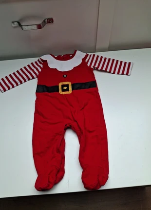 Kerstpakje baby – rood met witte kraag en riemprint – maat 74 – zeer goed, état: Très bon état, taille: 9-12 mois / 74 cm, 5,00 €, 5,95 € Protection acheteurs incluse