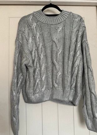 Reserved Metallic Silver Chunky Knit Sweater - Size M, brand: Reserved, condition: Very good, size: M / 10, £5.00, £5.95 includes Buyer Protection