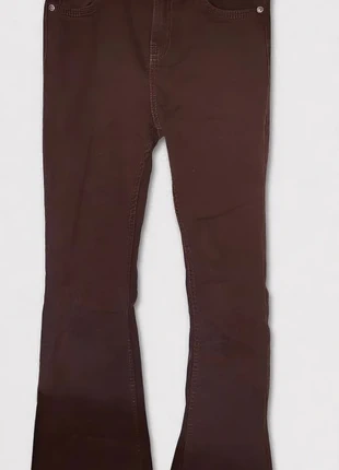 Jeans marroni a zampa Bershka XXS – Vita alta, stile vintage, merk: Bershka, staat: Heel goed, maat: XXS / 32 / 4, € 7,00, € 8,05 inclusief Kopersbescherming