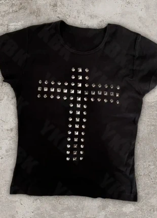 cross t-shirt Y2K goth style, marke: y2k, zustand: Neu, größe: S / 36 / 8, 30,00 €, 32,20 € inklusive Vinted-Käuferschutz