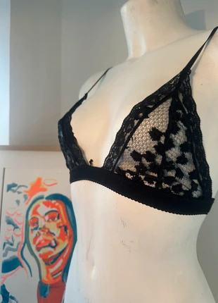 Bralette noire transparente à motifs – Taille S, marque: DIM, état: Neuf sans étiquette, taille: S, 5,00 €, 5,95 € Protection acheteurs incluse