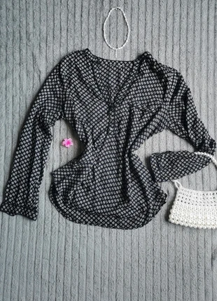 Chemise légère été noir et blanche imprimé floral chemisier vintage fleurs blanches noir, brand: COQUETTE, condition: Very good, size: L / 40 / 12, €6.80, €7.84 includes Buyer Protection