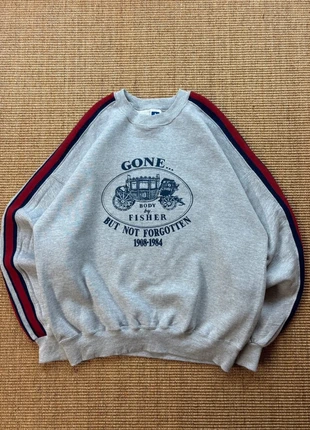 Russell Athletic crewneck gris bandes marine print Body by Fisher USA 1984 vintage XL mixte #0289, brand: Russell Athletic, condizioni: Ottime, taglia: XL, €33.27, €35.63 include la Protezione acquisti Pro