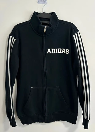 Veste zippée Adidas noire à col montant – logo brodé blanc & bandes 3-Stripes Taille S, brand: adidas, condition: Very good, size: S, €24.00, €25.90 includes Buyer Protection Pro