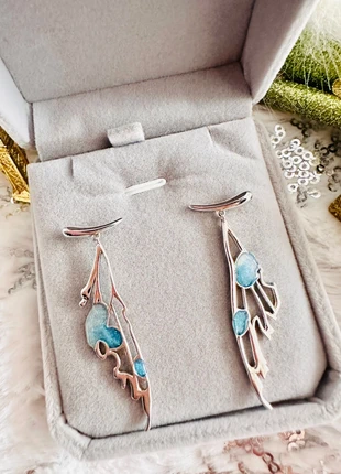 🦋 Boucles d’oreilles ailes de papillon en argent et pierres bleues – magie et élégance, brand: Thaya, condition: Very good, €21.50, €23.28 includes Buyer Protection Pro