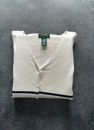 Cardigan Ralph Lauren Crème & Marine – Taille XXL Femme, marke: Ralph Lauren, zustand: Sehr gut, größe: XXL / 44 / 16, 19,90 €, 21,60 € inklusive Vinted-Käuferschutz