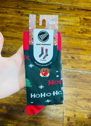 Socks Rudolph Reindeer Christmas Fun Euro 35-38 size (3-5 UK) Many Mornings, brand: Many Mornings, condition: New with tags, size: S | 2-5.5, £6.00, £7.00 includes Buyer Protection