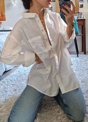 Chemise overzise, dessus de maillot basique blanche, marke: Pimkie, zustand: Gut, größe: M / 38 / 10, 12,00 €, 13,30 € inklusive Vinted-Käuferschutz