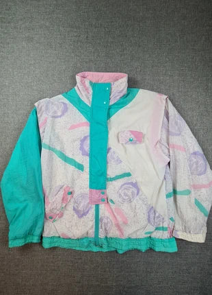 Veste Coup-vent à motif fou - Y2K - Oversize - Taille M Femme - Pastel multicolore - 280, marque: Vintage Dressing, état: Très bon état, taille: M / 38 / 10, 30,00 €, 32,20 € Protection acheteurs incluse