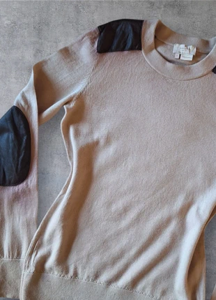 Minimalist avantgard soft merino jumper with leather trim 90s vintage Kate Spade New York, marke: Kate Spade, zustand: Gut, größe: S / 36 / 8, 26,00 €, 28,00 € inklusive Vinted-Käuferschutz
