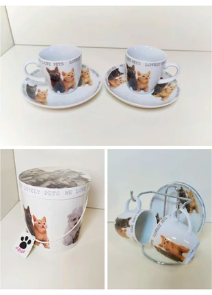 Graziose tazzine tête-à-tête gatti, con porta-tazze, in confezione regalo, marke: J. Star, zustand: Neu, mit Etikett, 9,50 €, 10,68 € inklusive Vinted-Käuferschutz
