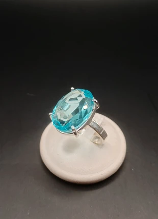 Anello in argento con pietra topazio, marque: Argento, état: Très bon état, taille: 18,5 mm, 36,50 €, 39,03 € Protection acheteurs incluse