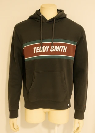 Sweat à Capuche Teddy Smith Noir/Anthracite à Bande Logo Rouge et Verte., marque: Teddy Smith, état: Très bon état, taille: M, 20,00 €, 21,70 € Protection acheteurs incluse