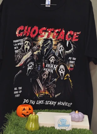 Camiseta negra "Ghostface", marque: JHK, état: Très bon état, taille: M, 14,50 €, 15,93 € Protection acheteurs incluse