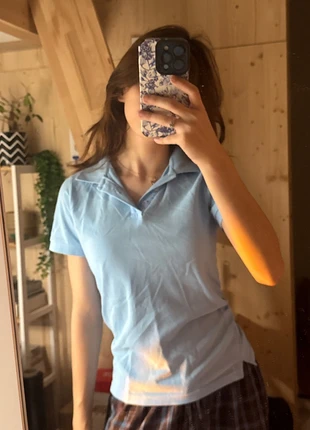 baby blue slim polo shirt, marke: Casual Wear, zustand: Sehr gut, größe: XS / 34 / 6, 7,50 €, 8,58 € inklusive Vinted-Käuferschutz