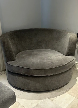Dark grey swivel armchair, estado: Bom, €120.00, €126.70 inclui Proteção do Comprador