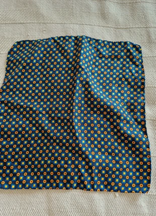 Mini foulard de sac petit carré en 100% soie pochette 33x33 cm bleu marine vintage, merk: Vintage, staat: Heel goed, € 5,00, € 5,95 inclusief Kopersbescherming Pro