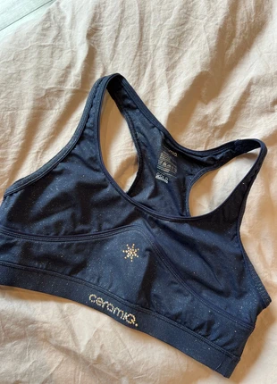 Brassière de sport ceramiq bleue paillette, merk: Ceramiq, staat: Nieuw zonder prijskaartje, maat: S, € 10,00, € 11,20 inclusief Kopersbescherming