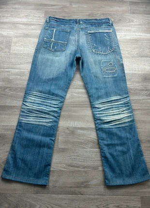 Pantalon Vintage Y2K logo brodé bleu en jean taille S, marque: Vintage Dressing, état: Très bon état, taille: S / 36 / 8, 25,00 €, 26,95 € Protection acheteurs incluse